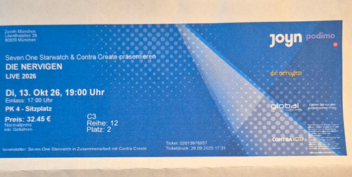 Die nervigen live - nervigen, 2026