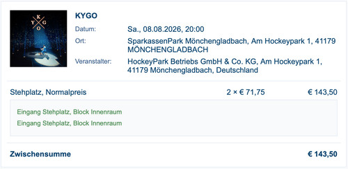 Kygo konzert ticket live - ticket,