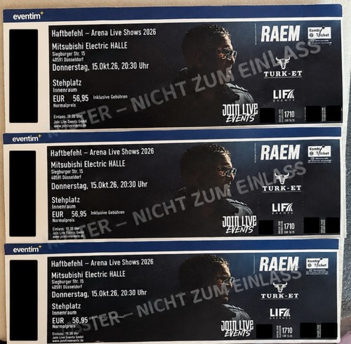 Eventim ticket haftbefehl - 3x,