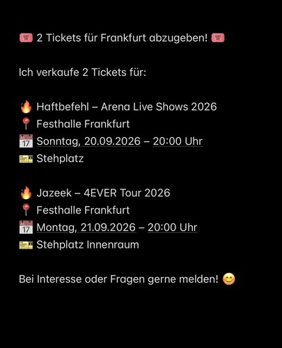 Haftbefehl tickets arena - 2,