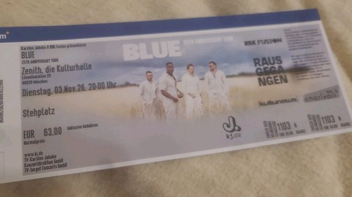 Konzert ticket von blue 25th - konzert,